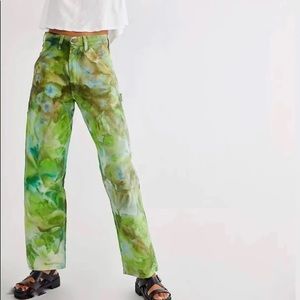 Riverside Tool & Dye Lime Green Tie Dye Pants